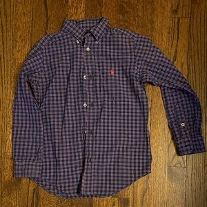Polo Ralph Lauren boys Plaid Button-Up Shirt with Logo size 7